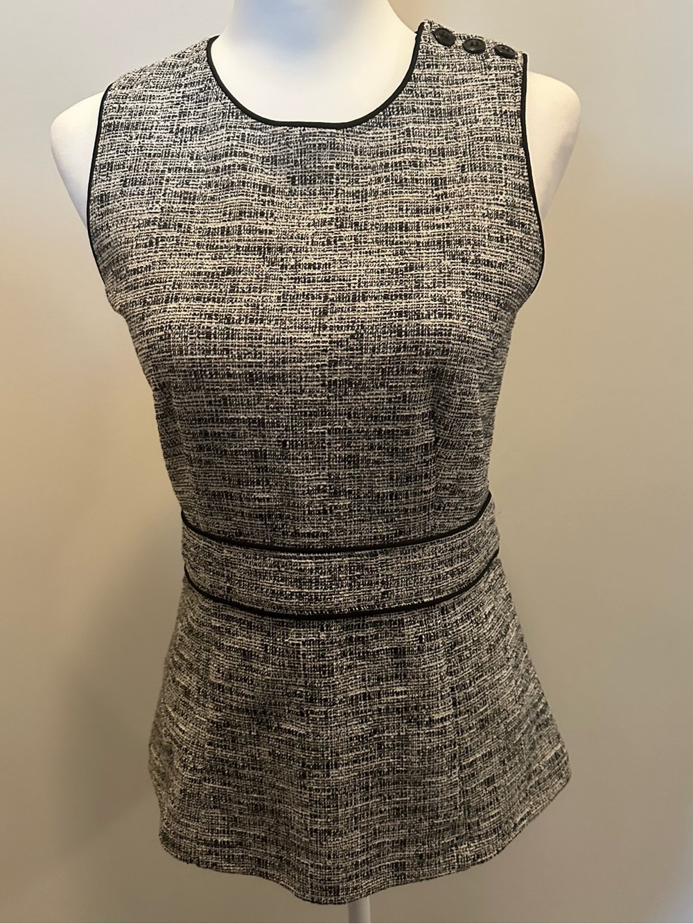 Ann Taylor Black & White Peplum Top